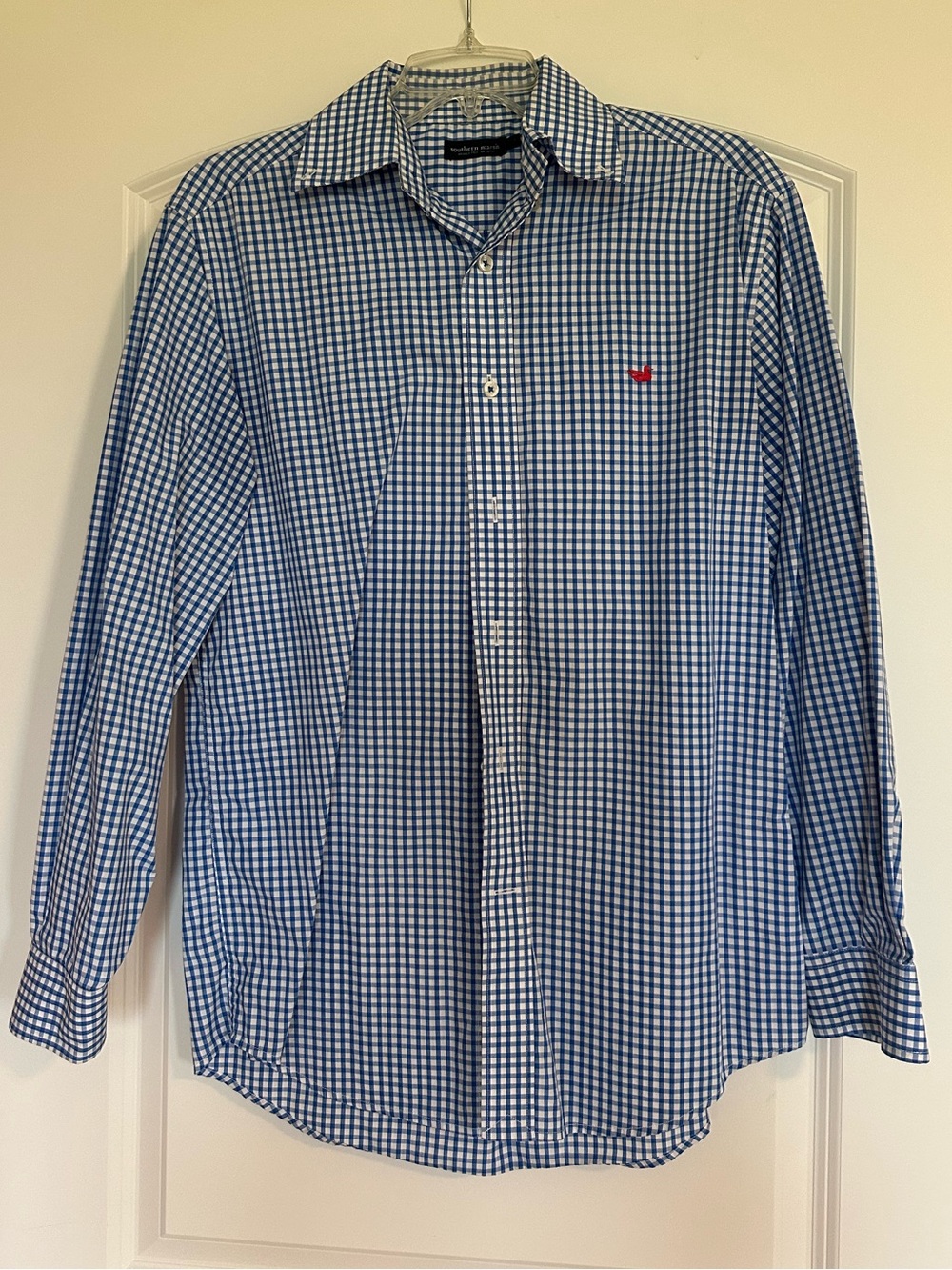 Southern Marsh Blue and White Gingham Button-Down Shirt - Men's